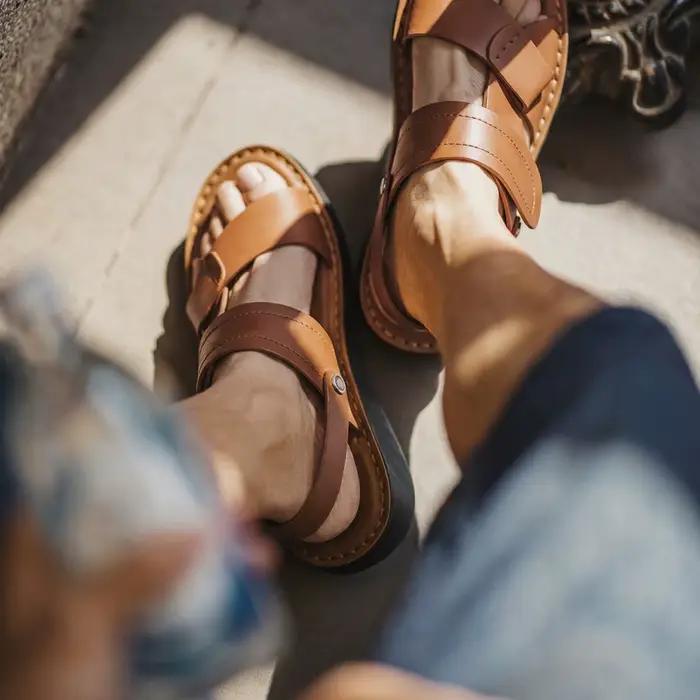 Sandales d'été pour hommes Maden, 2-en-1, pour la plage, en cuir synthétique, décontractées, pour la