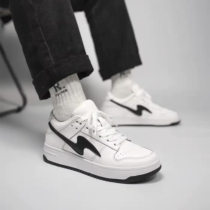 Hommes vache fendu en cuir blanc espadrilles décontractées ascenseur caché ascenseur chaussures anti