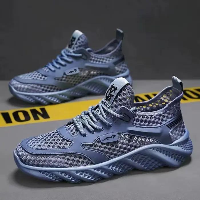 Chaussures décontractées pour hommes, sportives, polyvalentes, respirantes en maille, ajourées, à en