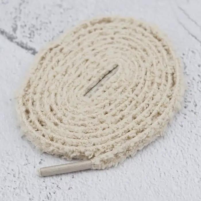 Coolstring lacets moelleux en peluche 7mm de large lacets monocouche plats lacets ultra-doux à la mo