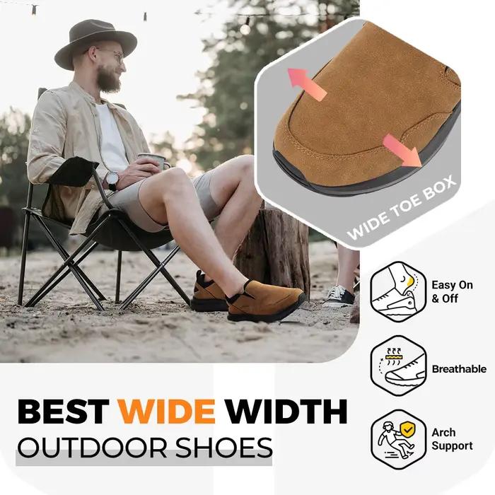 FitVille – chaussures de randonnée larges pour hommes, mocassins confortables à enfiler, baskets de 