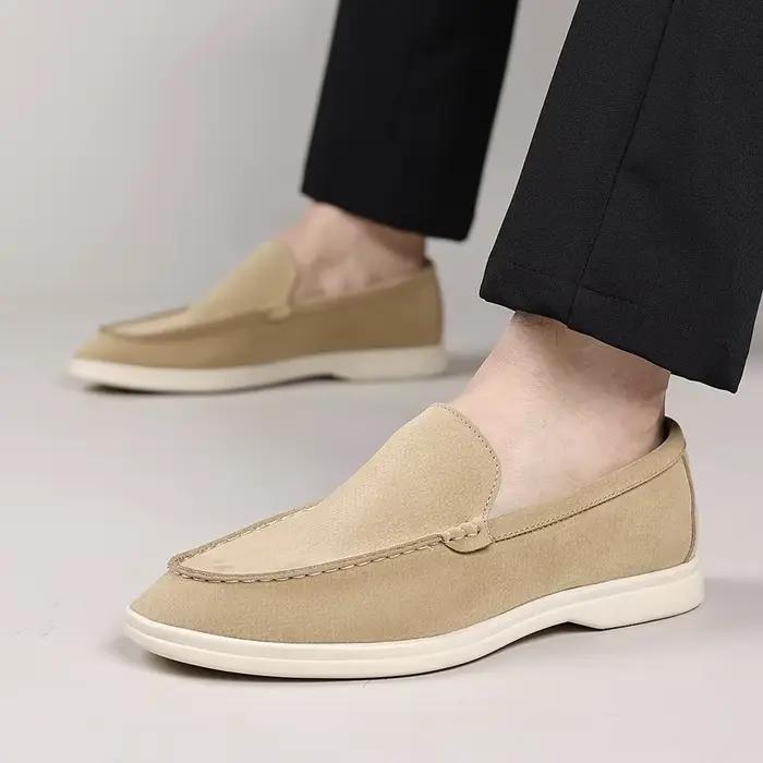 Chaussures décontractées pour hommes en cuir de cerf 2025, grande taille 48, polyvalentes, confortab