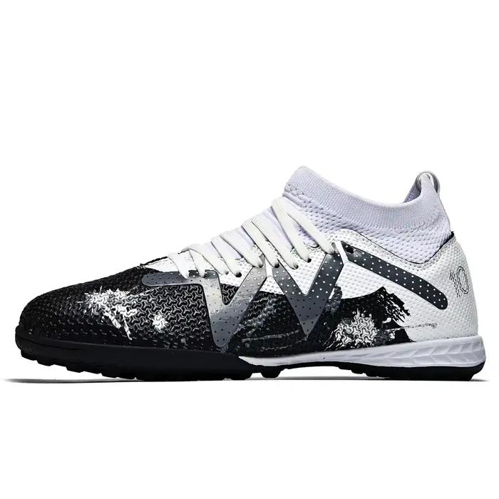 Chaussures de football en tissu PU, semelle en caoutchouc TF pour terrain synthétique, durables, ant