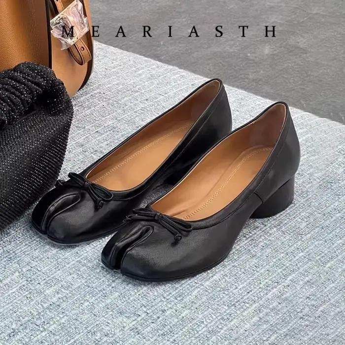 Tabi chaussures Ballet Falts ballerine en cuir chaussures pour femmes bout fendu chaussures plates T