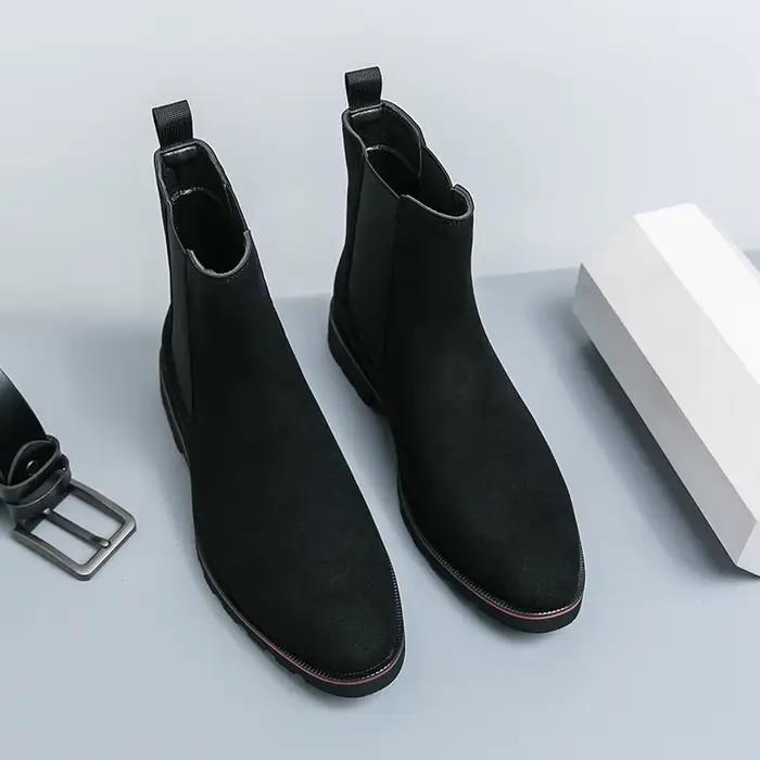 Nouveaux hommes Chelsea bottes haut de gamme daim bottines rétro luxe plate-forme bottes pour homme 