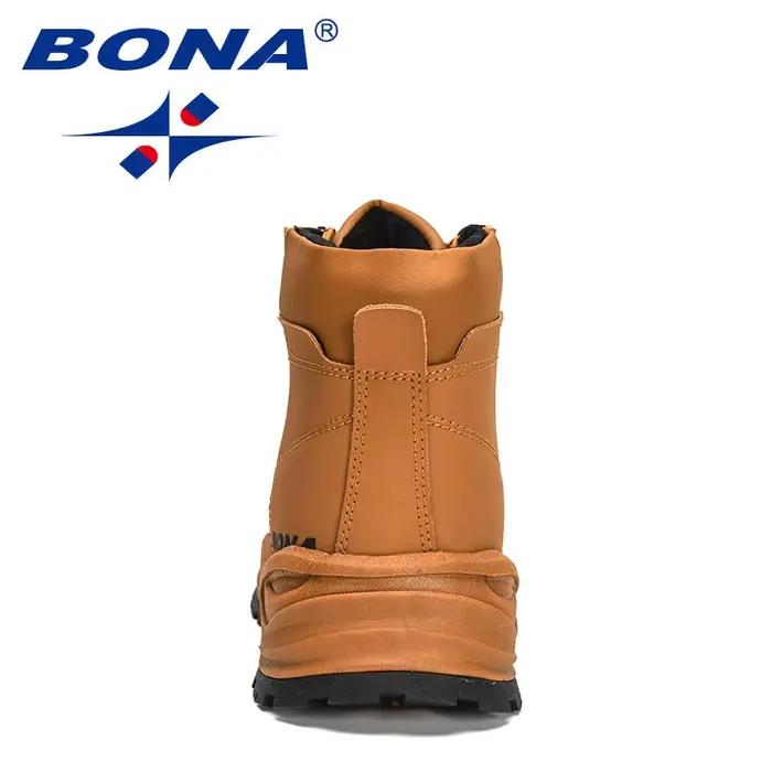 BONA nouveaux créateurs de mode rétro cheville Action bottes en cuir hommes bottes d'hiver hautes en