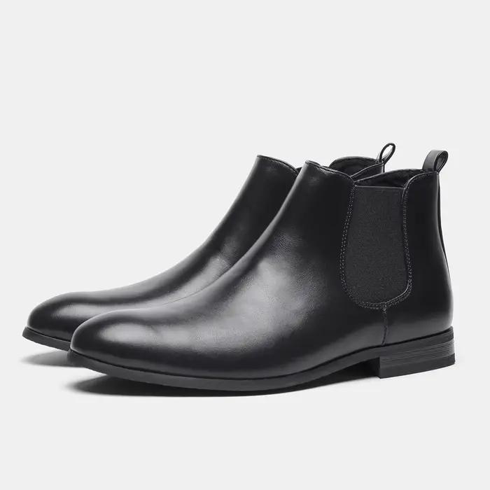 Bottes Chelsea pour hommes, marque de mode, bottes à la cheville en cuir confortables