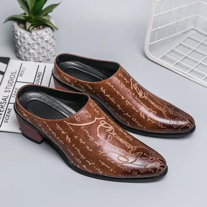 Chaussures pour hommes en cuir de haute qualité, pantoufles décontractées, pantoufles Baotou, mocass