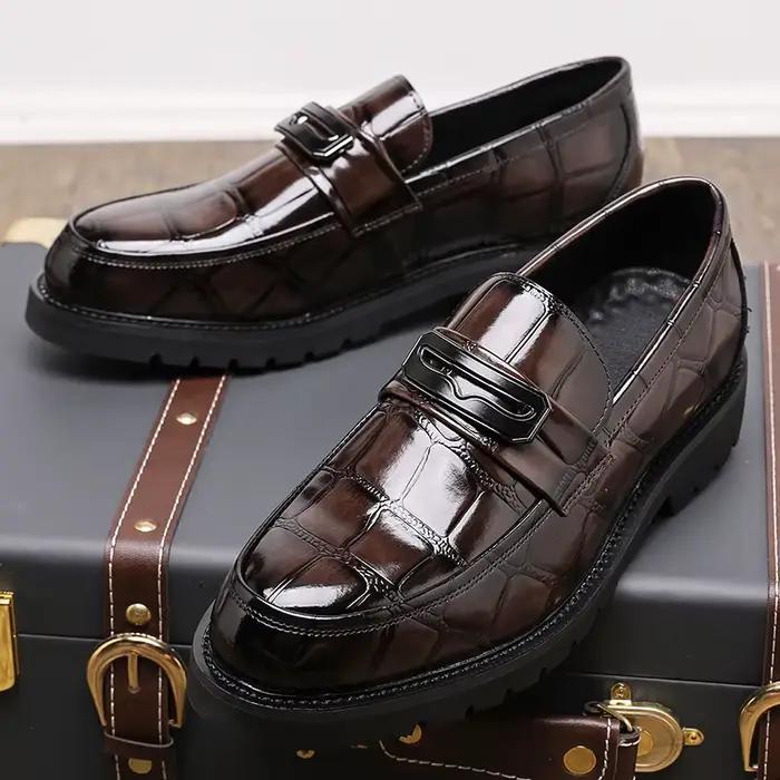 Chaussures provoqué rétro pour hommes, PU noir marron, mode d'affaires britanniques, haute qualité, 