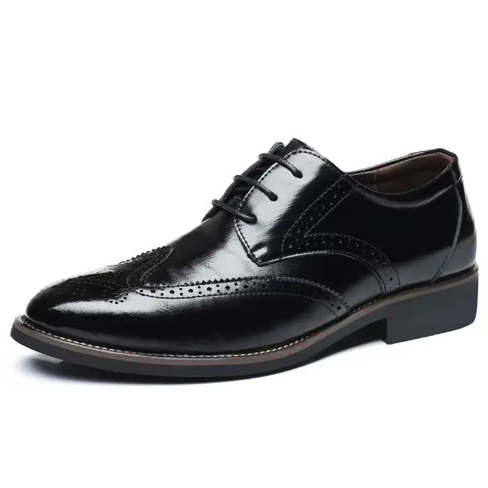 Chaussures Oxford Brogue pour Hommes – Classiques à Lacets, Idéales pour Tenues Formelles, Noires, M