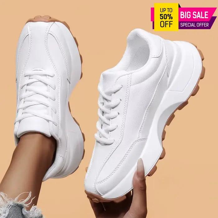 Nouvelles baskets épaisses pour hommes été 2026, noires et blanches, style plateforme, chaussures de