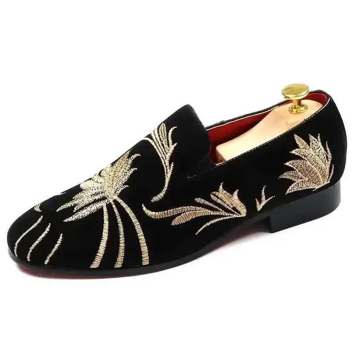 Hommes chaussures en cuir suédé concepteur broderie hommes mocassins de luxe de haute qualité mocass