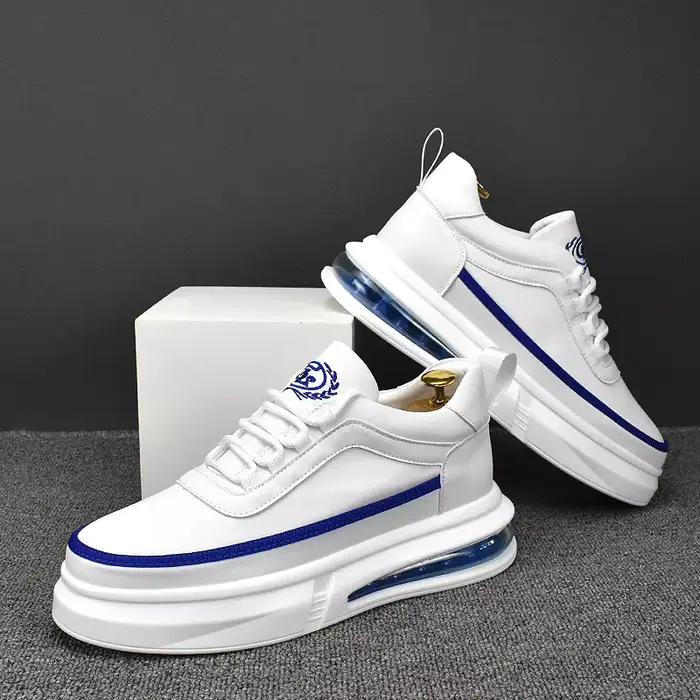 Style coréen hommes mode plate-forme chaussures respirant original en cuir chaussure coussin d'air b