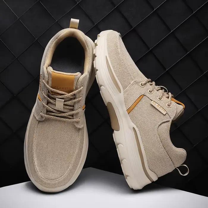 Mocassins respirants en toile pour hommes, chaussures décontractées, confortables, de marche en plei