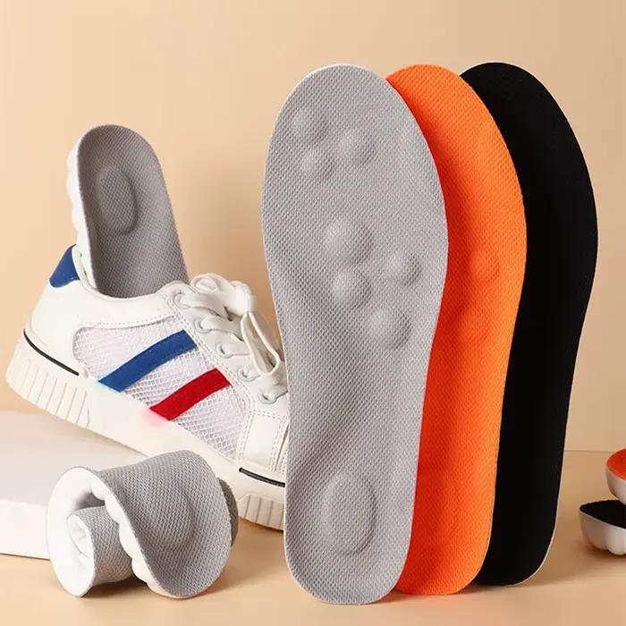 Semelles de sport 4D Coussinets ultra-doux à haute élasticité Coussin déodorant antibactérien anti-d