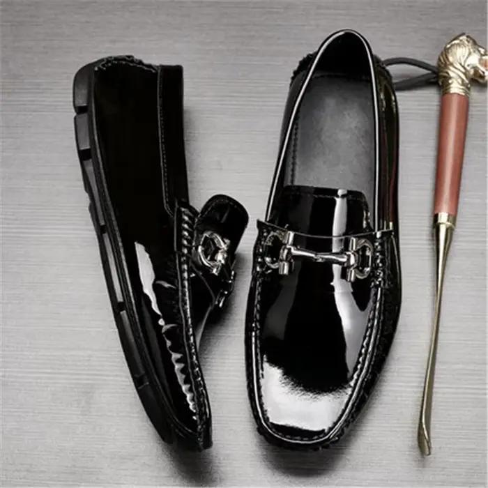 Chaussures de loisirs en cuir véritable pour hommes, nouvelle version, chaussures de conduite décont