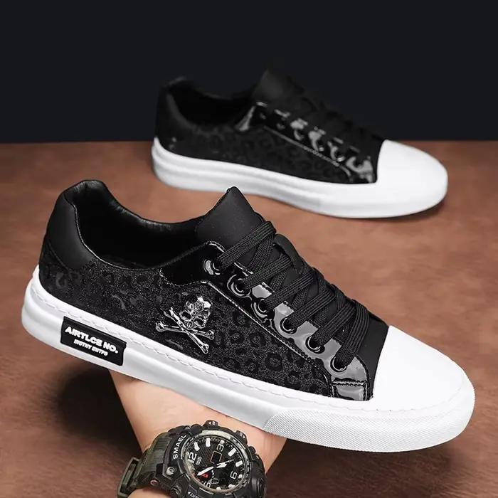 Chaussures de skateboard Bling pour hommes, chaussures de sport plates, légères, confortables, en cu