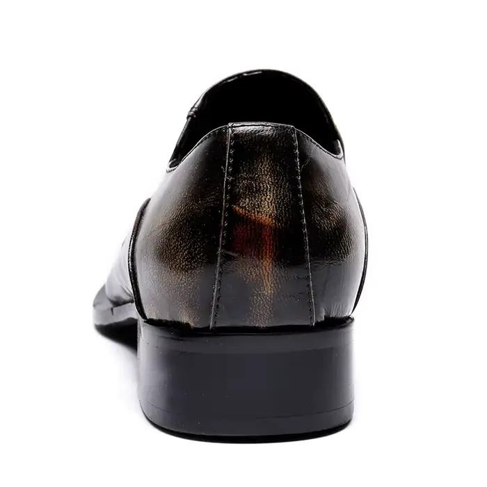 Christina Bella – chaussures en cuir véritable pour hommes, Style britannique, marron, à bout pointu