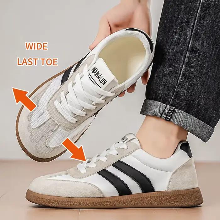 Baskets pour hommes à largeur extra-large - Chaussures basses en PU et semelle en PVC, grandes taill