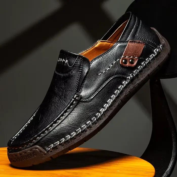 Chaussures en cuir faites à la main pour hommes, mocassins confortables et décontractés, chaussures 