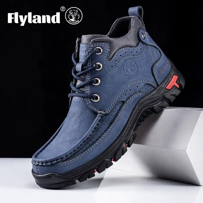 FLYLAND hommes Chukka bottes chaussures en cuir décontractées mode Vintage à la main hommes baskets