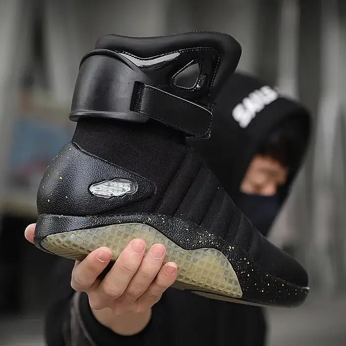 Hommes bottes retour vers futur adulte USB charge LED chaussures avec télécommande pour hommes et fe