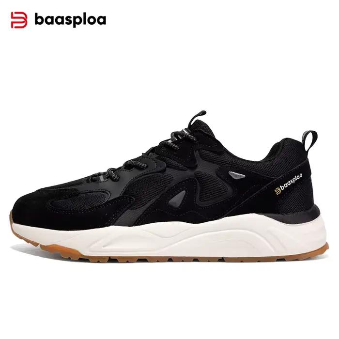 Baasploa – chaussures de marche en maille respirante pour hommes, baskets décontractées en daim, cha