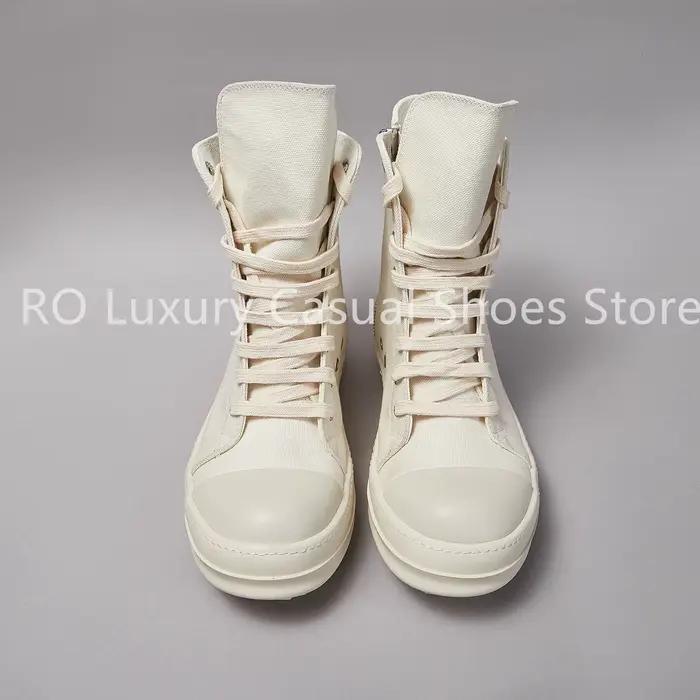 Chaussures décontractées beiges et blanches pour hommes, baskets montantes pour femmes, bottines uni