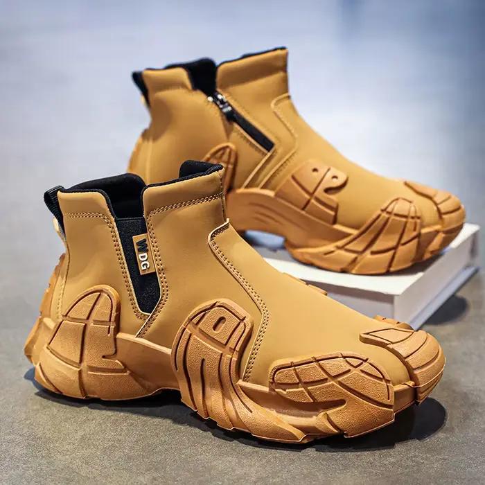 Nouvelles chaussures montantes pour hommes pour l'automne-chaussures de travail antidérapantes imper