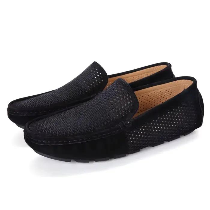Mocassins de marche en daim pour hommes, chaussures de loisirs élégantes, sans lacets, bateau décont