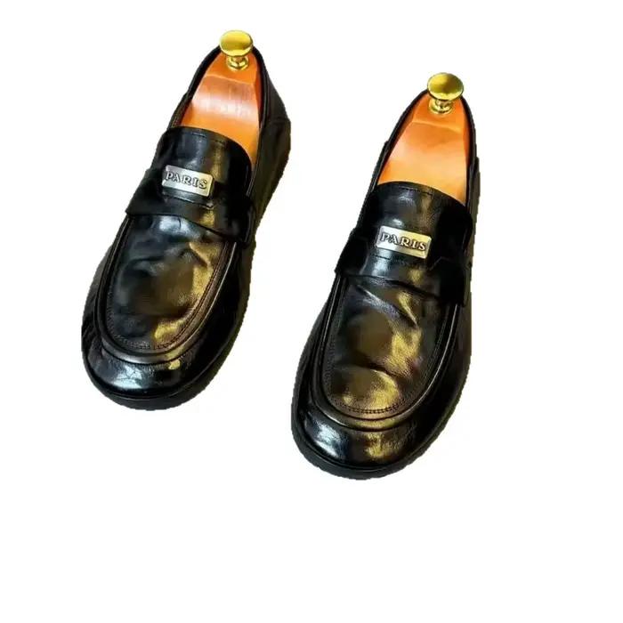 Nouvelles chaussures européennes pour hommes, chaussures décontractées en cuir, chaussures plates te