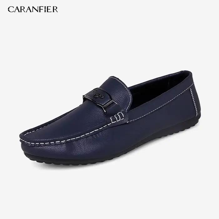 CARANFIER hommes mocassins chaussures en cuir PU décontracté affaires couleur unie doux confortable 