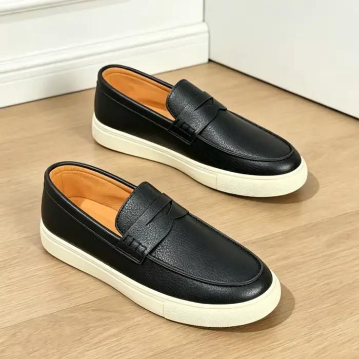 Mocassins classiques de créateur pour hommes, chaussures à enfiler respirantes, chaussures plates dé