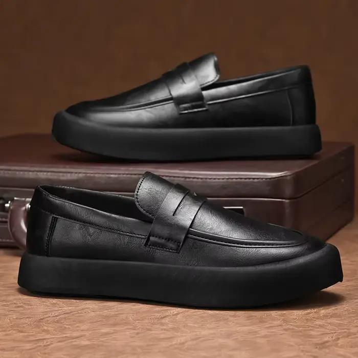 Mocassins pour hommes pour le printemps, grande taille, à bout rond, chaussures décontractées à enfi