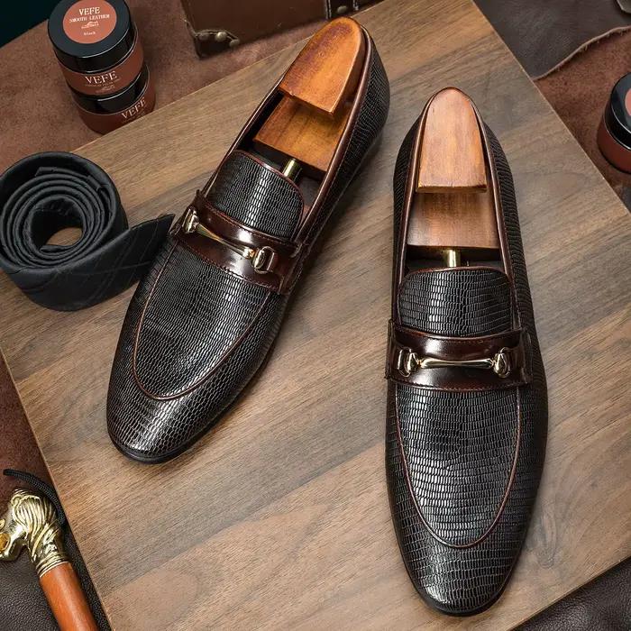 Hanmce-Mocassins en Cuir group pour Homme, Chaussures de Styliste Faites à la Main