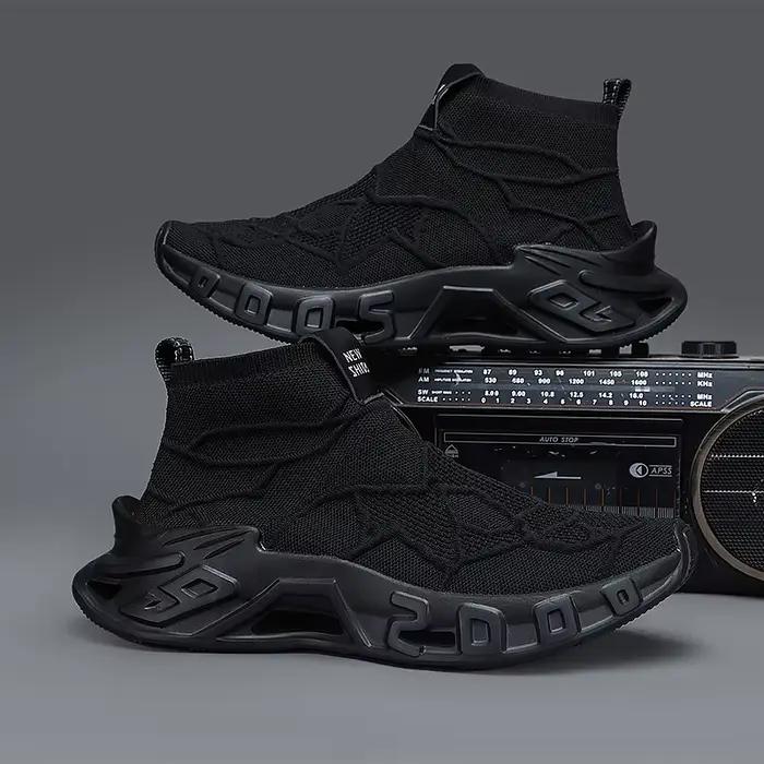 Chaussures de sport pour hommes montantes en tissu respirant antidérapantes et durables pour les courses de jogging et les promenades en ville occasions spéciales et cadeaux masculins