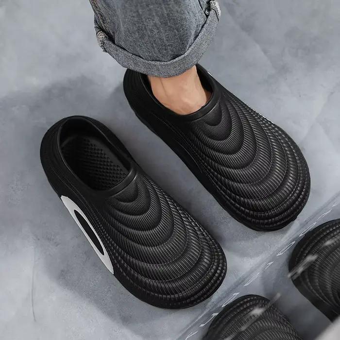Baotou pantoufles pour hommes 2025 nouveau modèle antidérapant Anti-odeur sport extérieur sandales imperméables chaussures de travail de cuisine