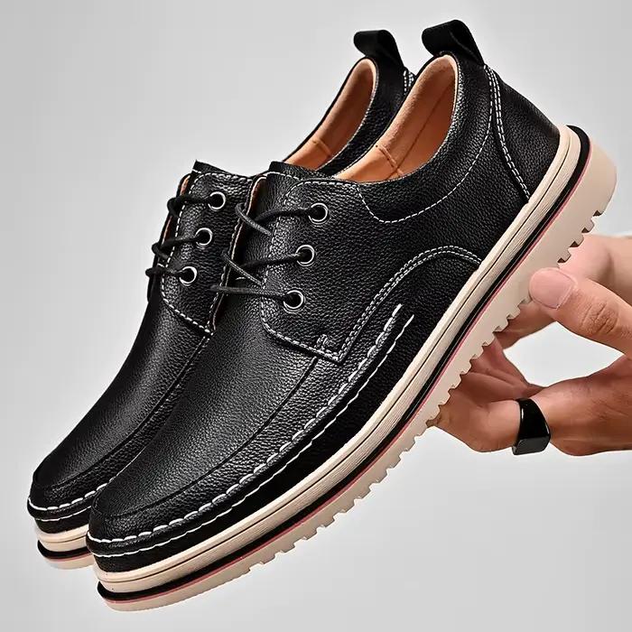 Mocassins de loisirs en cuir véritable pour hommes