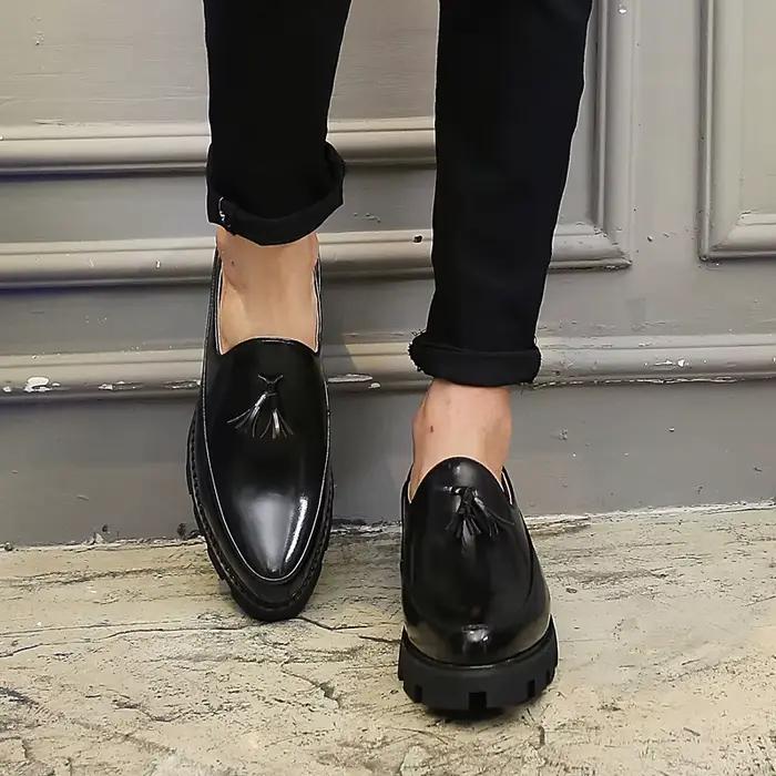 Chaussures provocantes pointues pour hommes en cuir véritable, haute qualité, décontractées et sophistiquées pour occasions spéciales et tous les jours