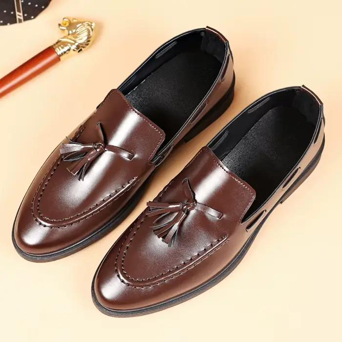 Mocassins Homme Rétro Britannique à Plateforme Rehaussée