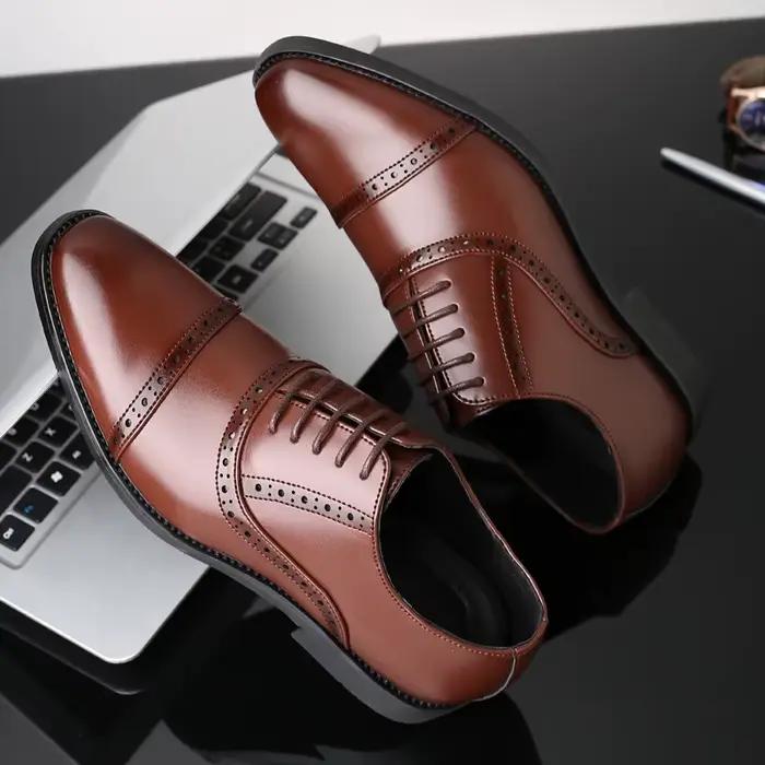 Oxfords – chaussures rétro en cuir à lacets pour hommes, style Business, classique, Brogue, style britannique, tenue de bureau, plates, à la mode, pour fête de mariage