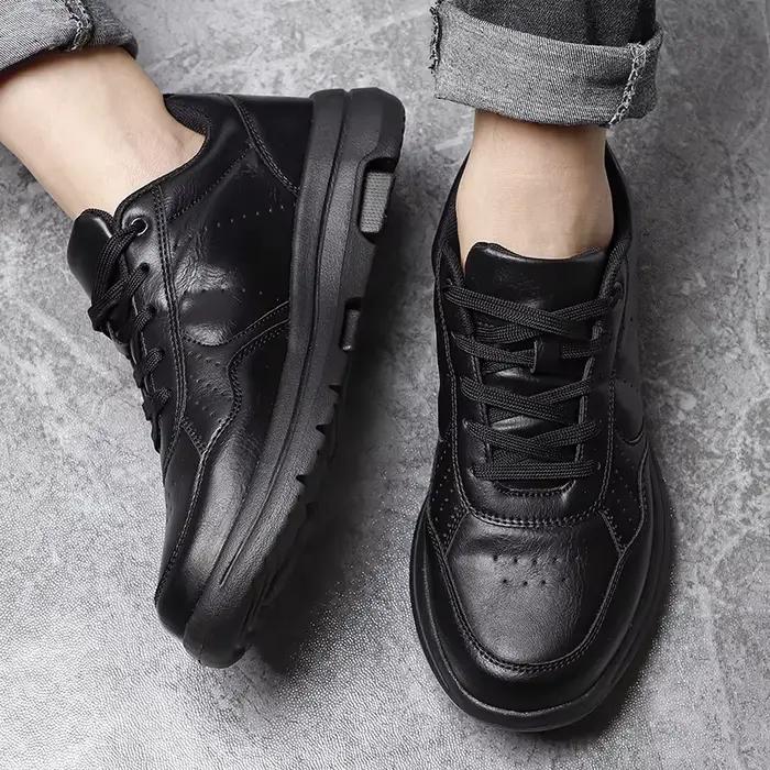 Baskets en cuir non alcooliques PUAMSS pour homme, chaussures décontractées et respirantes, pour les occasions décontractées et les journées de loisirs, disponibles en plusieurs couleurs et tailles