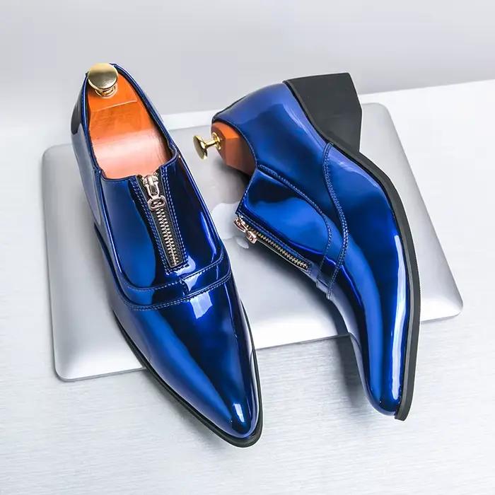 Chaussures pointues en cuir verni pour hommes élégantes et luxueuses pour occasions formelles et semi-formelles