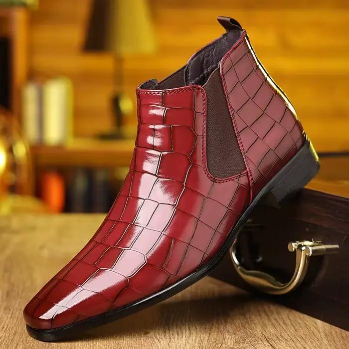Bottes en cuir classiques style britannique pour homme résistante à l'eau et déodorisante idéales pour le printemps automne et occasions spéciales