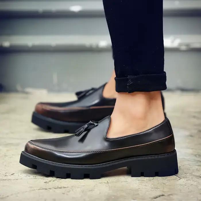Chaussures provocantes pointues pour hommes en cuir véritable, haute qualité, décontractées et sophistiquées pour occasions spéciales et tous les jours