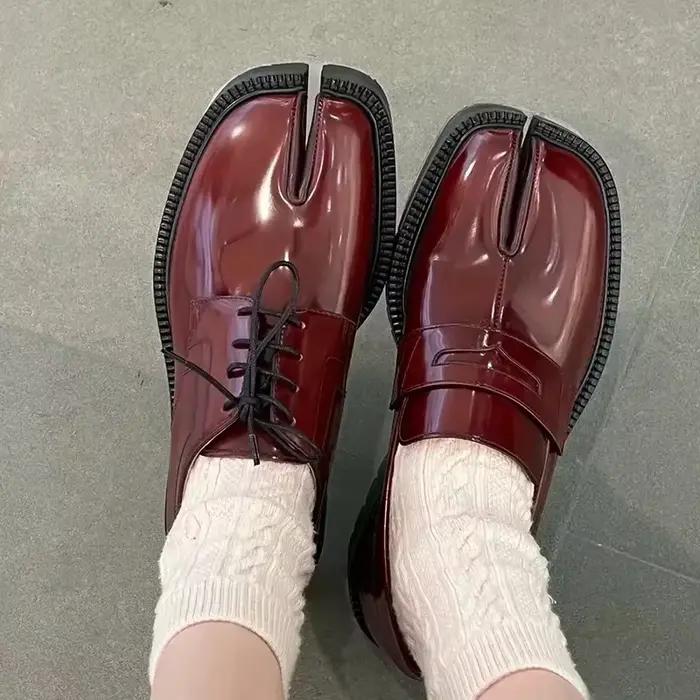 Chaussures de cheval bout rond mocassins homme printemps automne décontractées cuir verni tabi coréennes ocassions spéciales