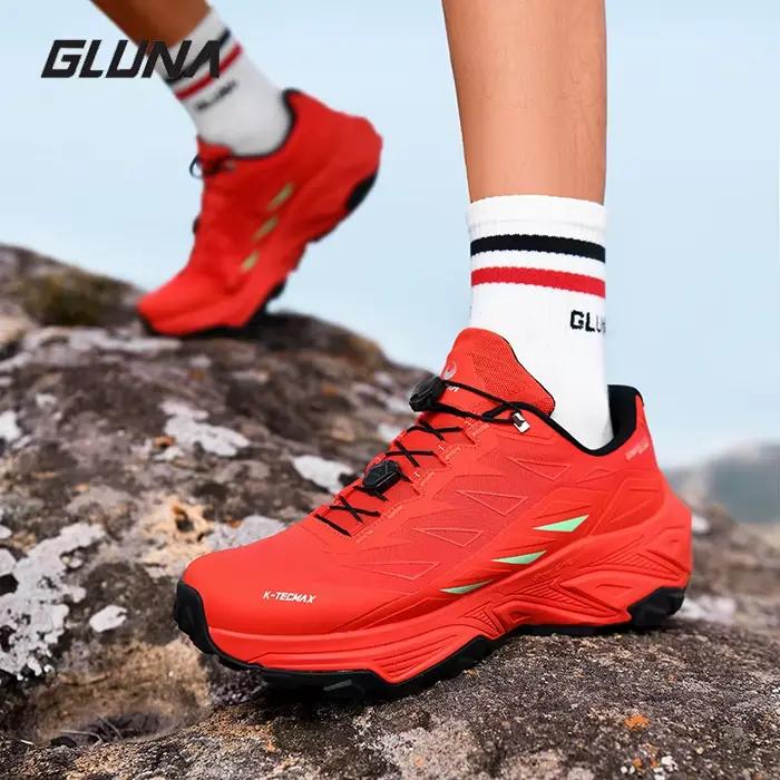 GLUNA-Baskets en polyester imperméables, chaussures de course, de randonnée, de jogging pour homme et femme, pour marathons et randonnées en plein air