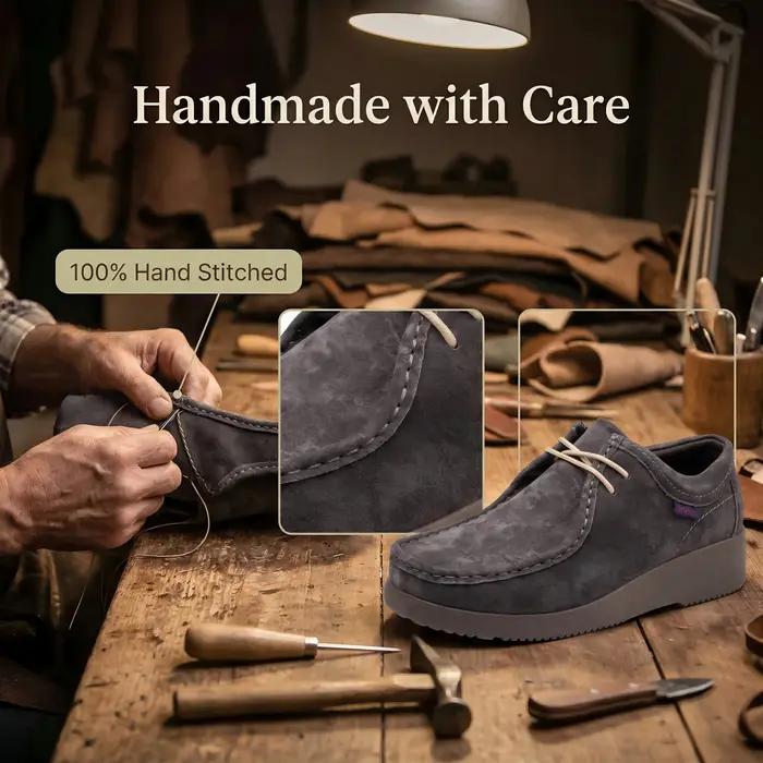 Chaussures habillées décontractées pour hommes en cuir véritable cousues à la main