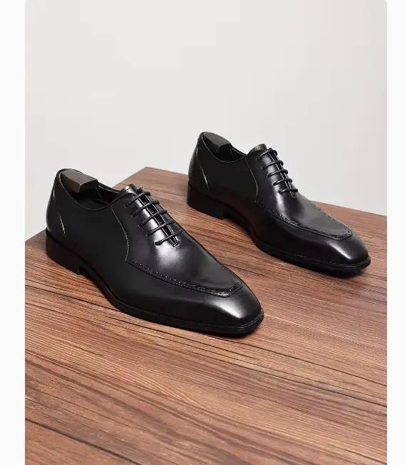 Chaussures homme en cuir véritable bout pointu mocassin ajustement parfait mariage et travail occassions spéciales