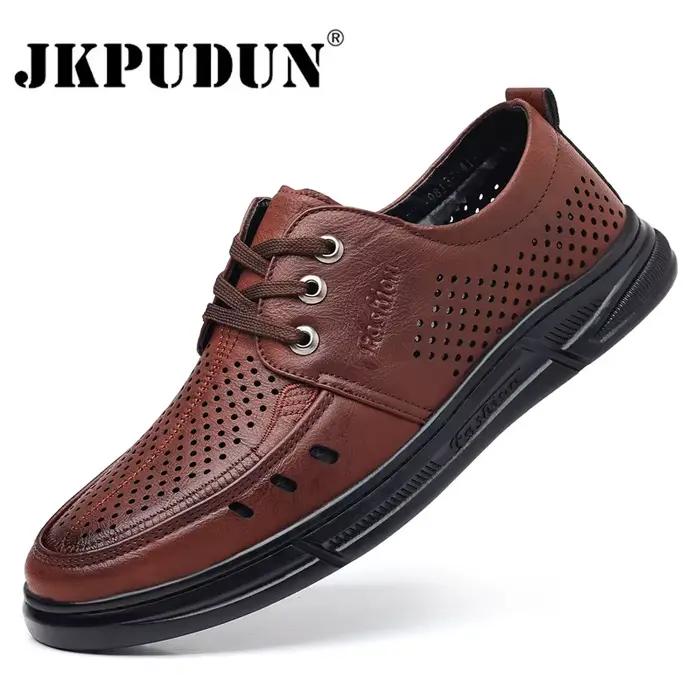 Mocassins d'été en cuir pour hommes